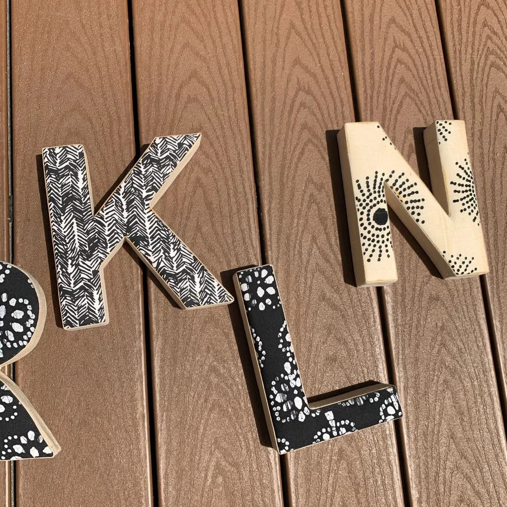Fabric Letters B, R, K, L & N - Picture 3 of 5